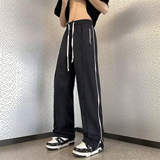美式复古拉链运动裤子宽松设计感小众高街学院风休闲裤MK269-P38，男装休闲裤，星座1008