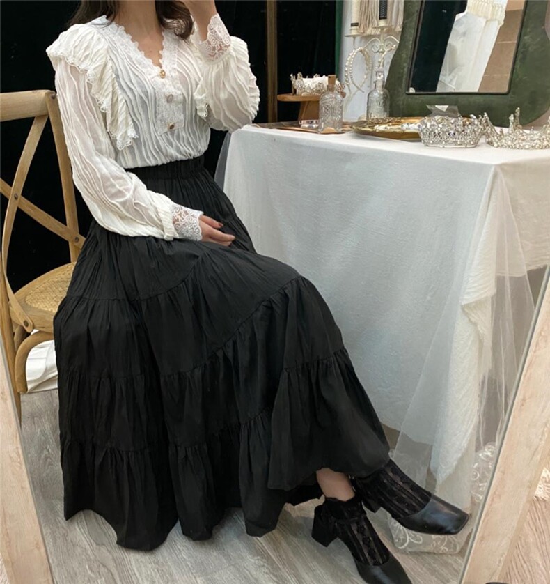 木耳边衬衣，女装，Mu Mu