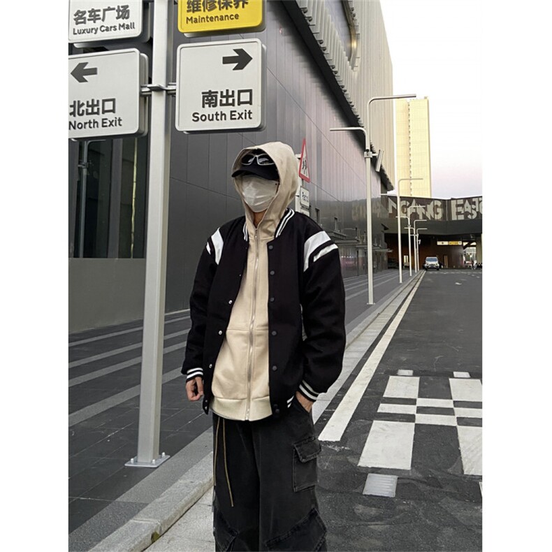 棒球服夹克男女韩版潮流高街帅拼色宽松2025秋冬ins外套WT001-P55图片