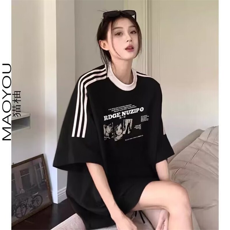 网络图现货！220G重磅T恤男小领口美式条纹小领口短袖RBT52-P40图片