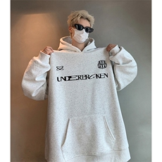 抖音得物供货提供视频秋冬重磅美式宽松织带连帽卫衣04220，男装卫衣，电商A486