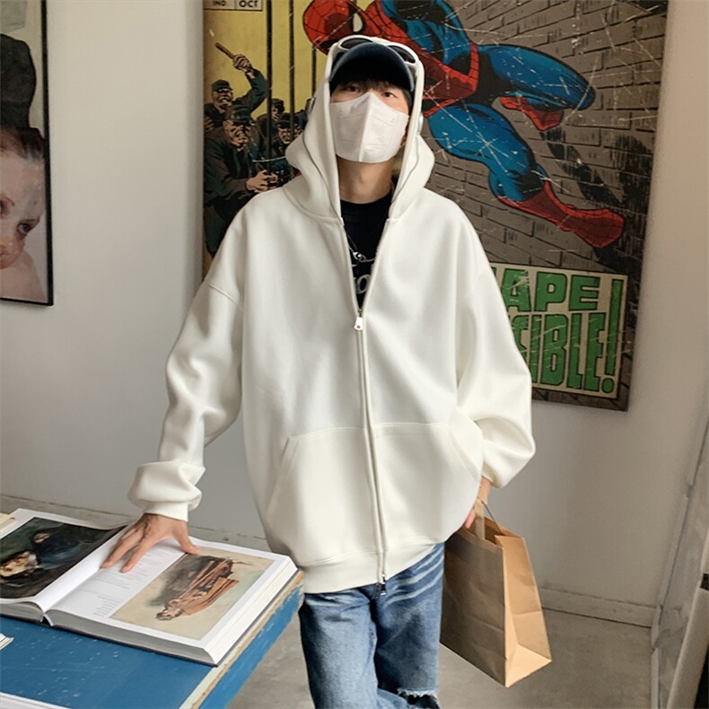 特P65无差价新款春季潮流百搭拉链连帽卫衣-KS0019港风1,男装卫衣,电商A003