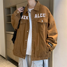 水洗牛仔外套男宽松街头复古休闲oversize情侣装夹克JK0339-P65，男装夹克，星座308B-1