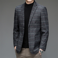 BV8102钱塘2020-2秋冬男士西装时尚格纹休闲西服外套主推款P125，男装西服，钱塘207-2