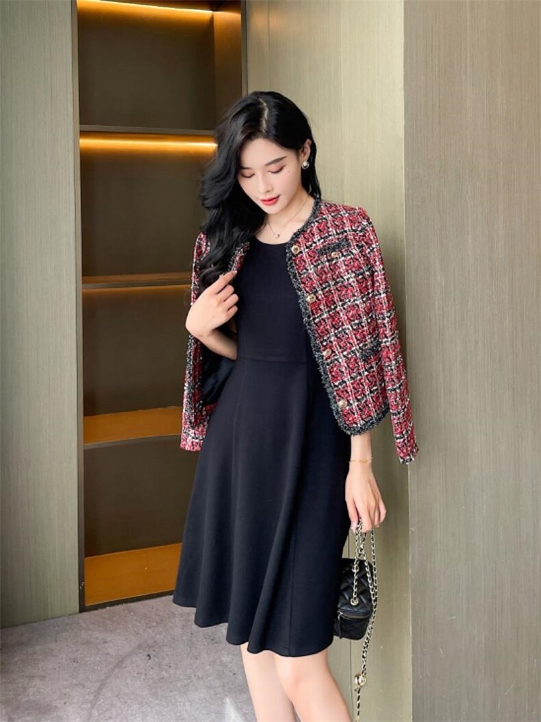 秋冬连衣裙补单，女装连衣裙，红 日