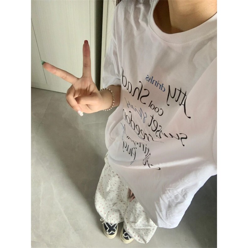 T0684-P25美式休闲白色纯棉T恤小众字母设计男女款上衣,男装T恤,星座617A-2