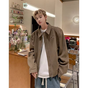 飞行员夹克男春季痞帅高级感美式复古垫肩棒球服外套W6291-P72图片