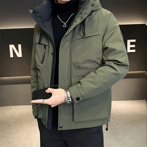 新标90白鸭绒2025年连帽时尚潮流保暖羽绒服男YR6063-P240