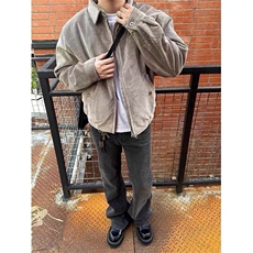 2026春季新款港风复古简约风灯芯绒翻领夹克外套男潮JK1417-P78，男装夹克，星座313A(原308A-2)