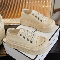 发泡底真皮小白鞋女2024冬季新款厚底增高大头板鞋女休闲百搭单鞋，女鞋休闲鞋，电商A223