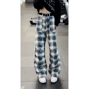 美式ins高街hiphop复古休闲格子裤货号K25130特P45图片