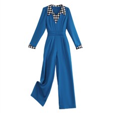 现货连体裤女秋新款时尚气质减龄女职业装阔腿连衣裤，女装连体裤，韩美纤衣