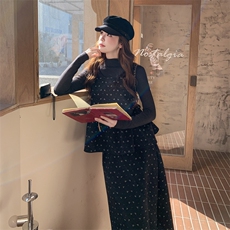 【主推】打底针织+碎花两面穿背心套裙三件套2D148-2606-P175K260，女装套装/套裙，2D148