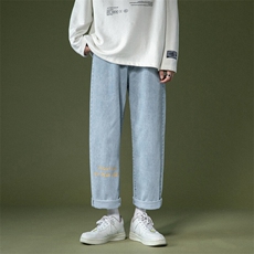 k715-p45-控58美式中性高阶港风中性ins宽松大码肥仔破洞牛仔裤，男装牛仔裤，星座116