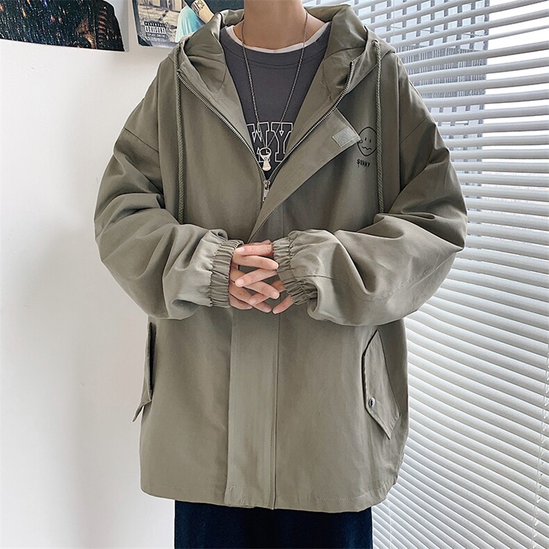JK41072-P85纯棉连帽夹克男士大码工装夹克男外套男，男装夹克，电商A040