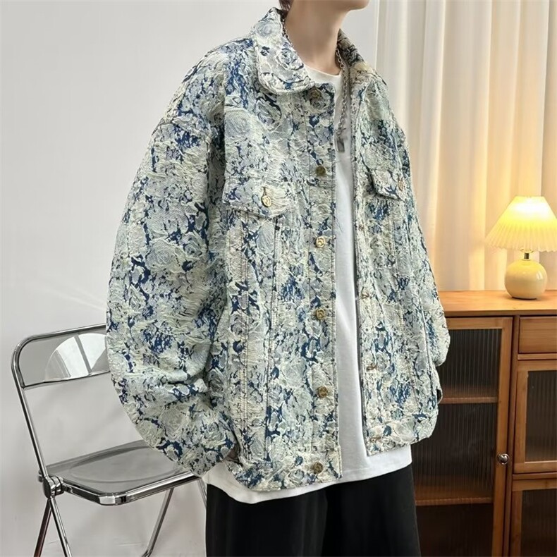 男秋季2022新款碎花长袖夹克外套F51P80,男装夹克,星座1116-2