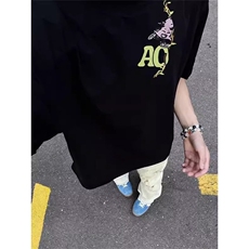 万针全刺绣工艺高品质260克双纱纯棉美式高街短袖T恤特P33，男装T恤，电商A486-1