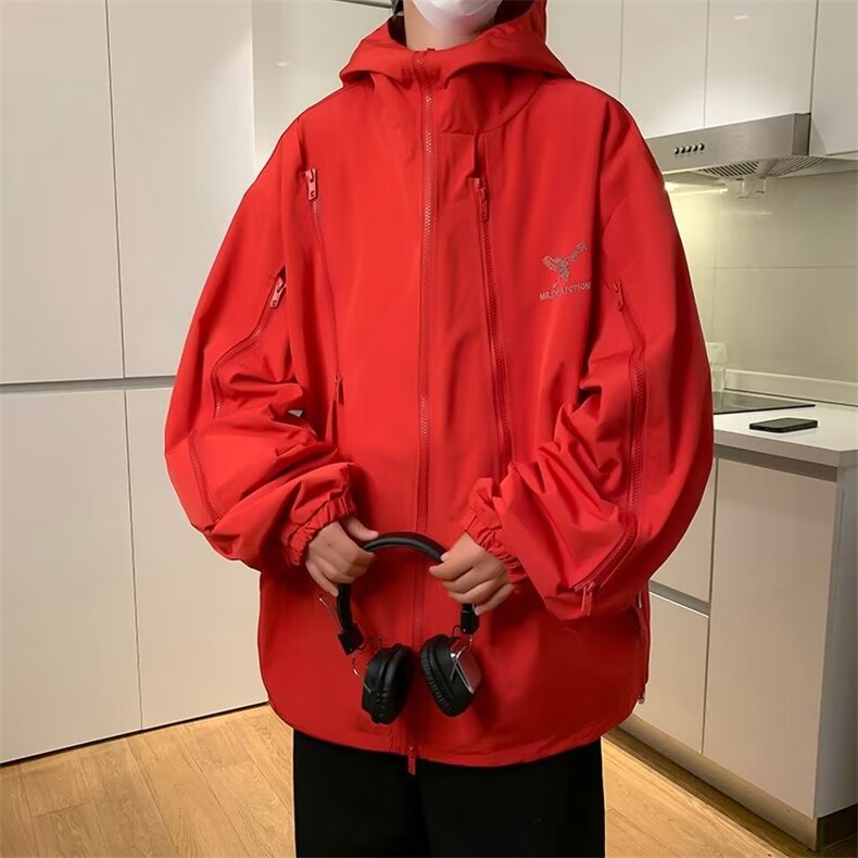 男秋季外套潮牌街头多拉链冲锋衣J8818P58,男装夹克,星座1116-2