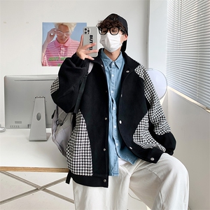 毛呢夹克男外套男小香风棒球服男加厚G500-P105加绒P125港风B图片