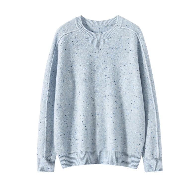 2025年秋季时尚百搭休闲康赛尼彩点纱圆领，女装羊绒衫，轻暖羊绒