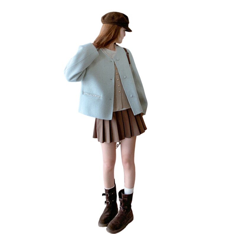 【现货】小香风双面尼短款外套D205P195K278,女装毛呢外套,2D008