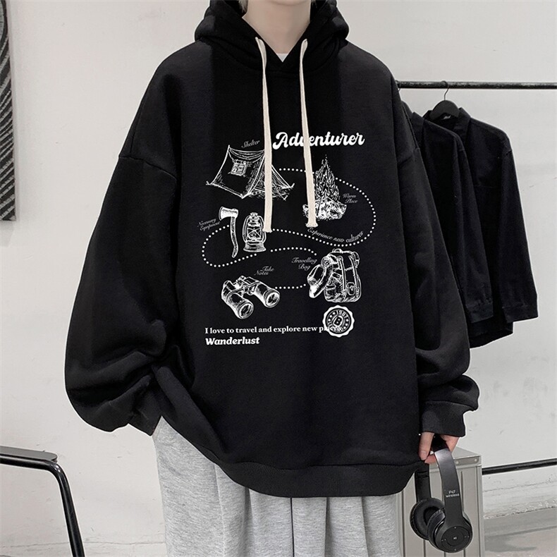 纯棉连帽卫衣男大码运动帽衫宽松薄WY2336-P35 加绒款-P40图片