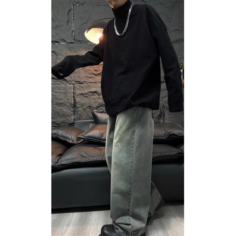 阔腿牛仔裤休闲裤复古宽松显瘦直筒百搭长裤N9177,男装牛仔裤,星座1116A（原606A-3）