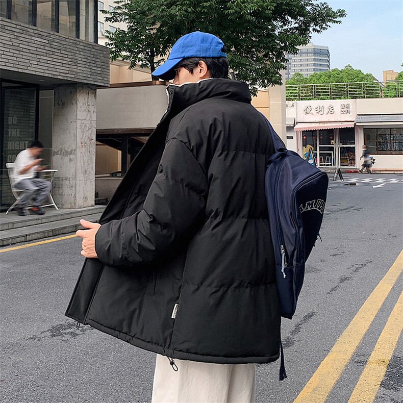 新款男百搭设计感纯色港风棉衣M066-P90控148,男装棉衣,星座717