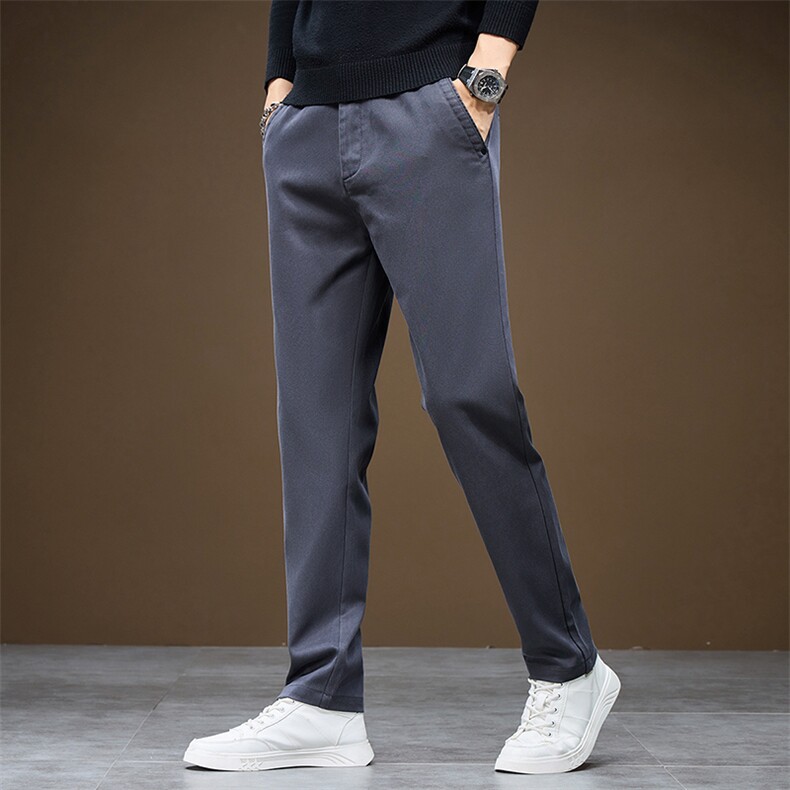 男士休闲裤2024新款弹力长裤子男春秋季宽松商务直筒裤D6071-P45，男装休闲裤，星座509