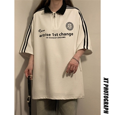 主推款！夏季新品Polo衫短袖美式设计感翻领T恤衫男7829-P48，女装T恤，电商C213(原B265)