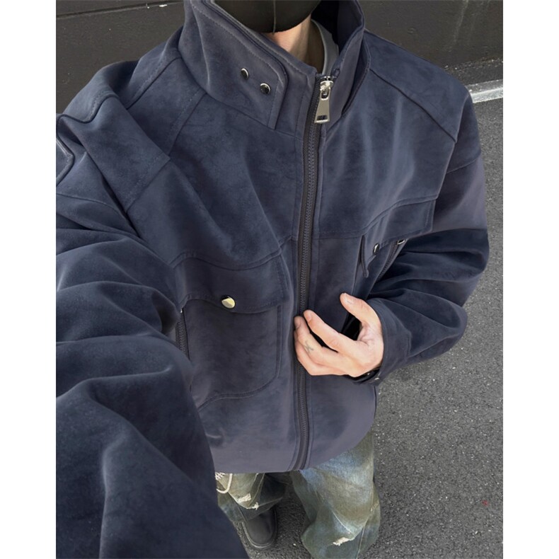 美皮夹克男新潮牌立领麂皮夹克工作服帅513AJK2669P72,男装夹克,星座513A
