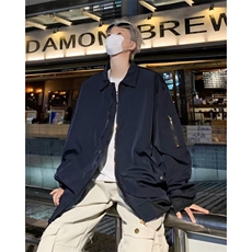 美式翻领工装外套男春秋潮牌休闲飞行员夹克1001-1-WT33-P58，男装夹克，星座1001-1