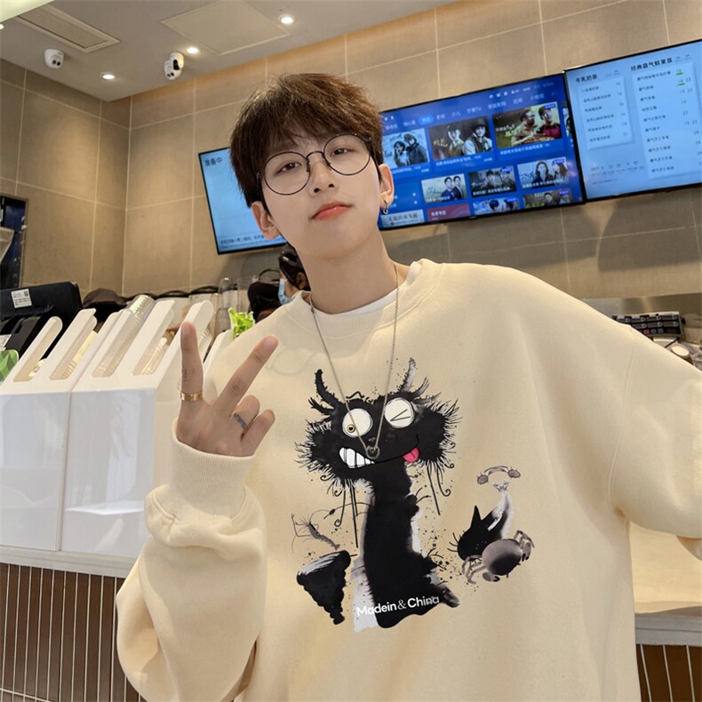 ！圆领卫衣男装港风长袖t恤男外套男WY521-特P23,男装T恤,电商B371