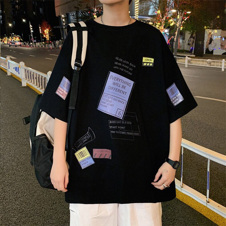 ！版权注册！2023春夏纯棉潮流百搭男士短袖T恤半袖闪T336P28,男装T恤,电商B220