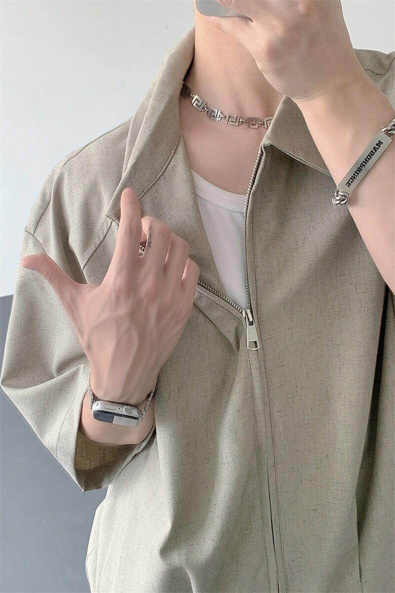 宽松五分袖男生衬衫KD676-P60,男装T恤,电商D312-1