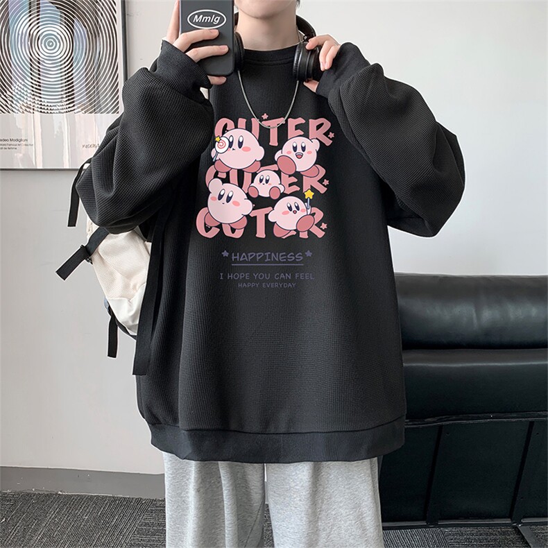 华夫格卫衣圆领卫衣男大码长袖t恤男外套HW76310-P30,男装卫衣,电商A040