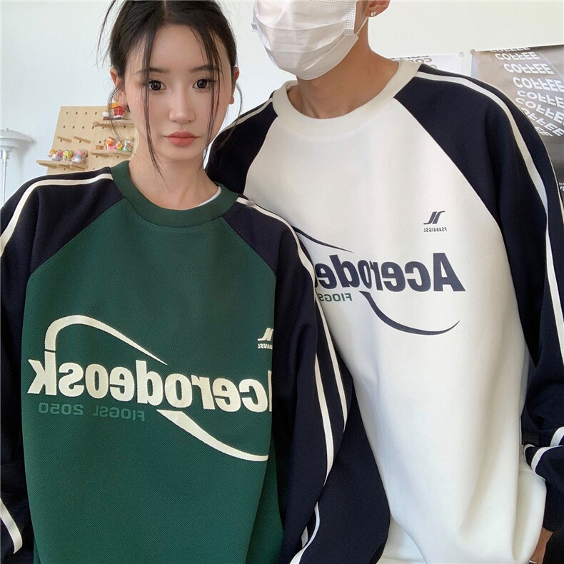 情侣装秋装2025新款韩版宽松拼色卫衣秋季潮男女学生外套S234-P58,女装短外套,电商A233-1