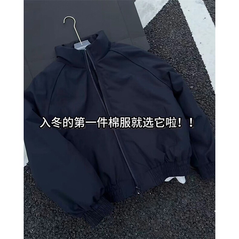 现货美式高街休闲夹克冬季三防立领纯色户外工装加厚棉服外套,男装夹克,电商A486