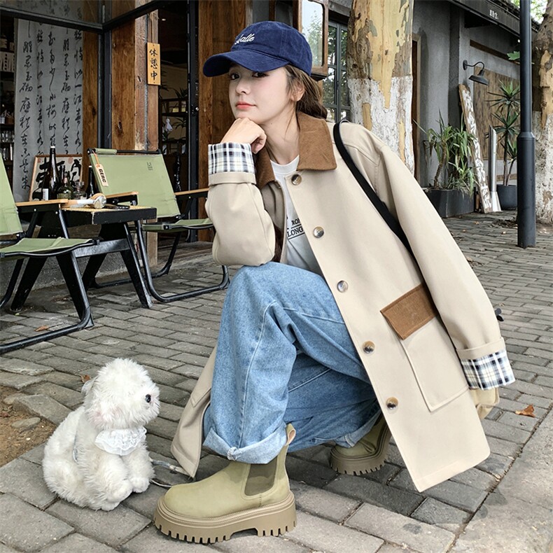 现货新款   秋季新款韩版风衣 2C299-8055-P155-K218图片