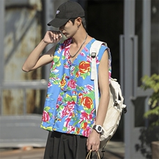 MJ002男女休闲东北大花马甲坎肩工装背心团队服大码风汉服潮，男装背心/马甲，星座115A(原星座507）