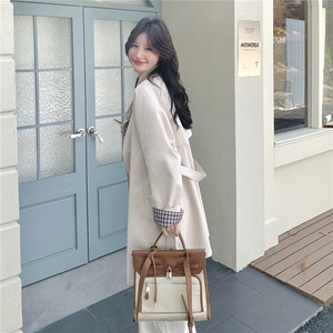 设计感中长款风衣外套女2025秋季新款韩系宽松系带休闲气质大衣潮图片