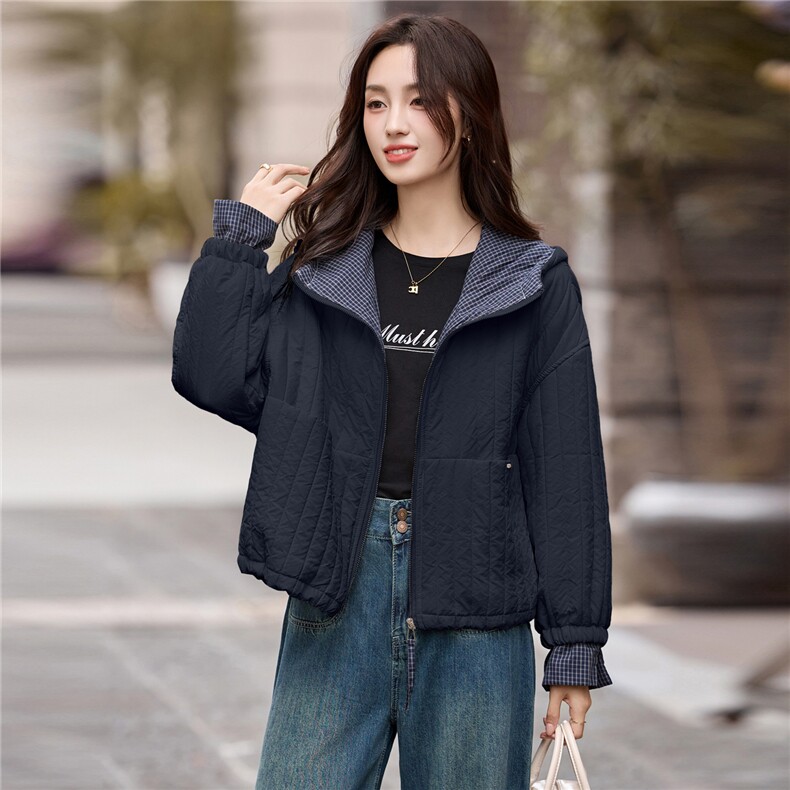 夹棉外套女2025秋冬季新款超好看洋气韩系轻薄短款羽绒棉服小棉袄,女装棉衣/棉服,木子恋