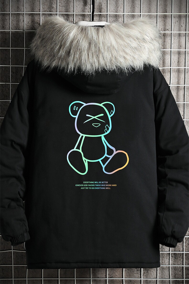 MM48139-P130冬季大毛领棉衣男士大码加厚棉袄男棉服网格挂拍,男装棉衣,电商A040A