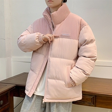灯芯绒拼接棉衣冬季立领宽松情侣面包服XZ225-3-MF8099-P85控125，男装棉衣，星座225-3