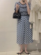 波点收腰裙，其它，驿谷