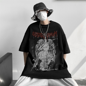 夏季内景新款宽松短袖T恤男潮ins韩版情侣体恤,绿色羊绒上衣搭配图片图片