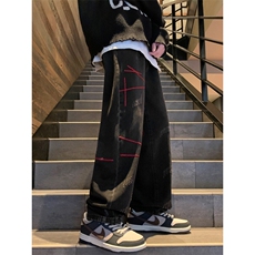 1014-1-KZ1619-P43-2025春秋新款美式复古刺绣直筒牛仔裤男，男装牛仔裤，星座1014-1