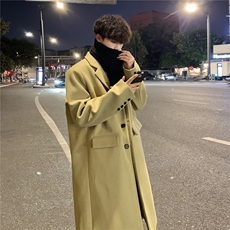 冬季新品韩版男士过膝毛呢大衣休闲男外套A430-DY26P128，男装毛呢大衣，电商A430（原星座702）