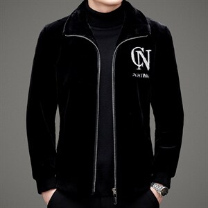 秋冬外套男士金貂绒夹克立领商务休闲刺绣外套男SNNJDR11813-P350，男装夹克，电商B212（原钱塘6029）