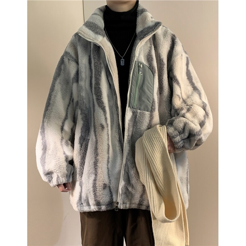主推学院风美式秋冬复古拼接宽松羊羔毛棉衣外套D229P118控148,男装棉衣,电商A335-1（原A458）